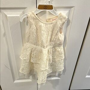 Cat & Jack Cream Lace Formal Dress
